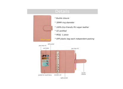 A6 Planner & Budget Binder – Silver Rings